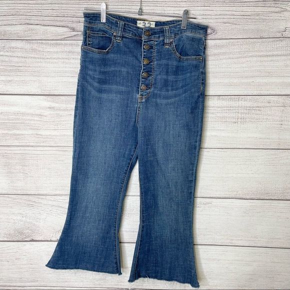 Free People Denim - Free people high waisted cropped bell bottoms size 32